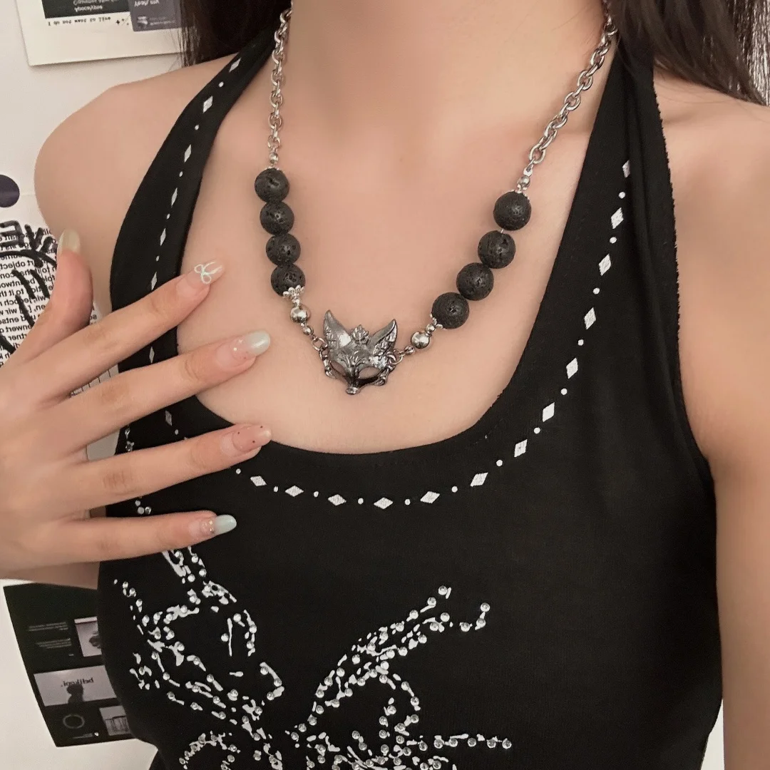 

DUTRIEUX Charm Punk Black Fox Mask Choker Neo-Gothic Style New Trend Necklace For Men Women Party Jewelry Accessory Gifts 2025