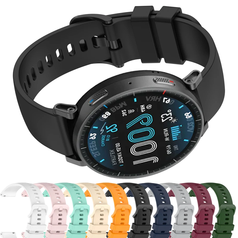 Bracelet de montre de sport en Silicone, 20mm 22mm, pour Huami Amazfit Active Max/Active 2 BALANCE 2 BIP 6 BIP 5 UNITY, Bracelet réglable Correa