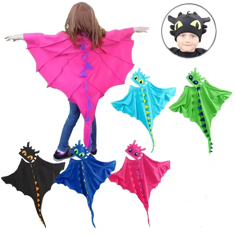 Capa y máscara de dinosaurio para niños y niñas, traje con capucha, disfraz de Halloween, máscara de Navidad, disfraces de Cosplay