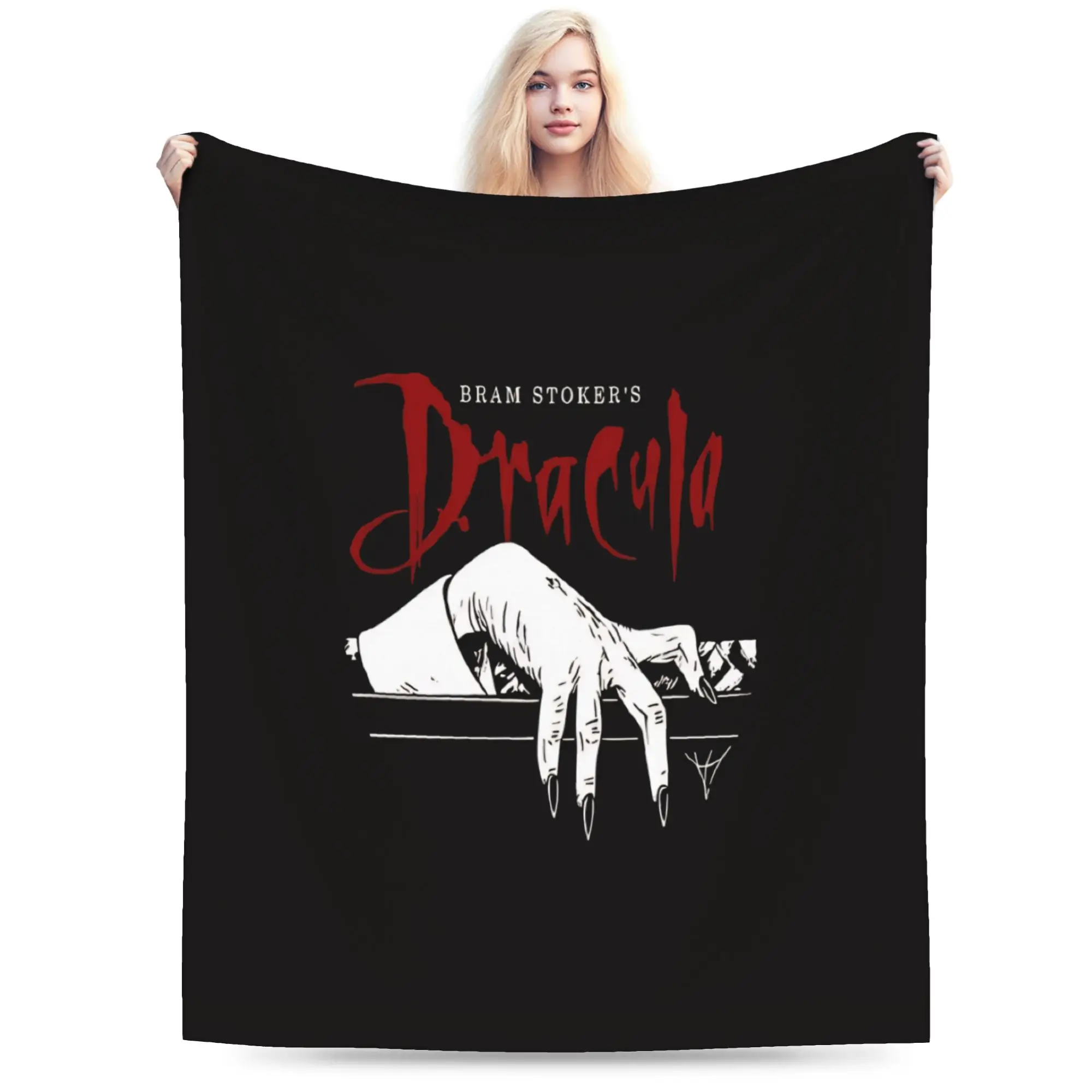 Dracula Bram Stoker  Blanket  Picnic Flannel Throw Blanket For Couch Chair Sofa Bed Soft Warm Design Quality Bedspread Gift Idea