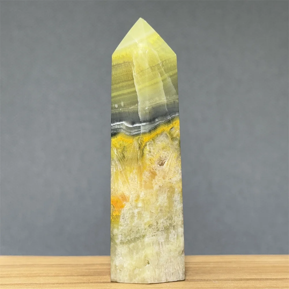 Bumblebee Natural Mineral Quartz Obelisk Reiki Spiritual Meditation Healing Witchcraft Energy Home Decoration Holiday Gift