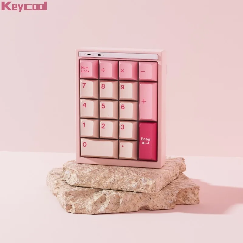 

Keycool YUMI17 Портативная беспроводная цифровая клавиатура, металлическая 3-режимная периферийная клавиатура из алюминиевого сплава с ЧПУ, комплект с аксессуарами для ПК