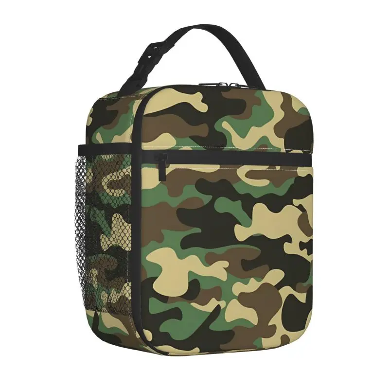 

Камуфляжная изолированная сумка для обеда, многоразовая термобокс для обеда с боковым карманом, сумка-холодильник для работы, школы, пикника, пешего туризма, Daytrip