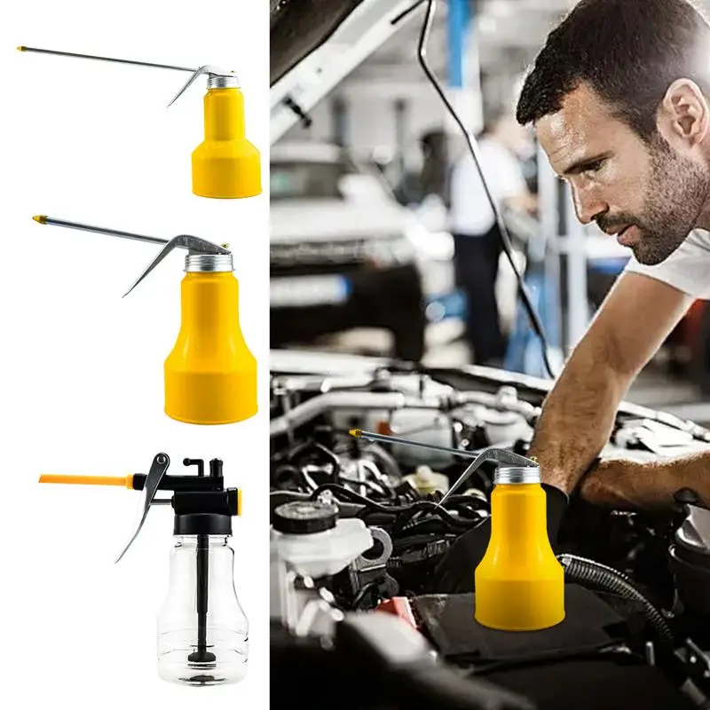 Auto Oil Squirt Can Pump Oiler Can Transparent Oil Can Dispenser Przenośne puszki do karmienia oleju Wysokociśnieniowa olejarka do naprawy samochodów — zdjęcie 4
