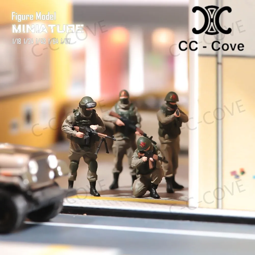 

Painted Miniatures 1/18 1/24 1/43 1/64 1/87 A Small Team Of Four Fighters Unpainted Figure Model Toys View Decoration
