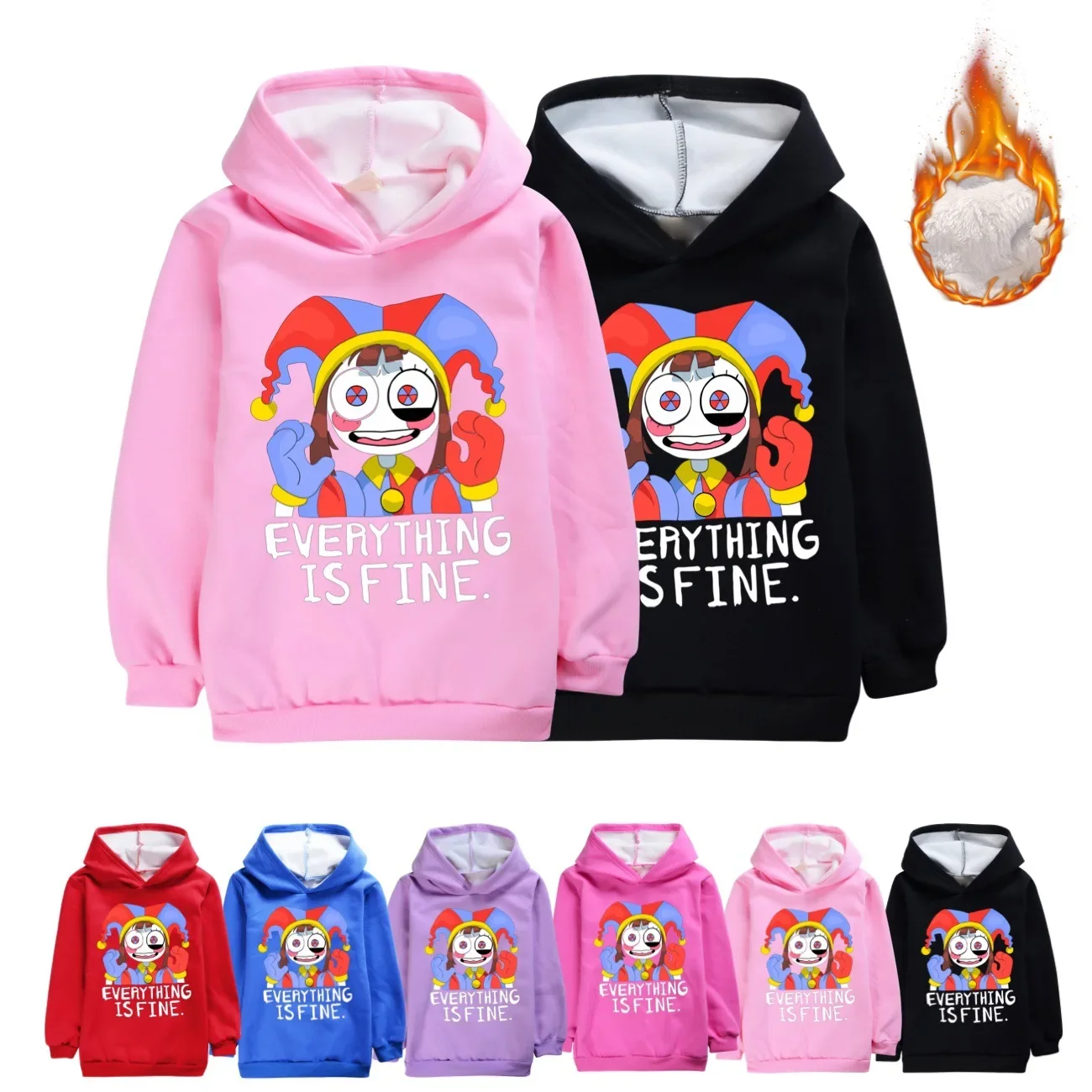 Children Hoodie Kids Velvet Sweatshirt The Amazing Digital Baby Boys Fleece Hoodies Winter Coat Girls Outfits  2910