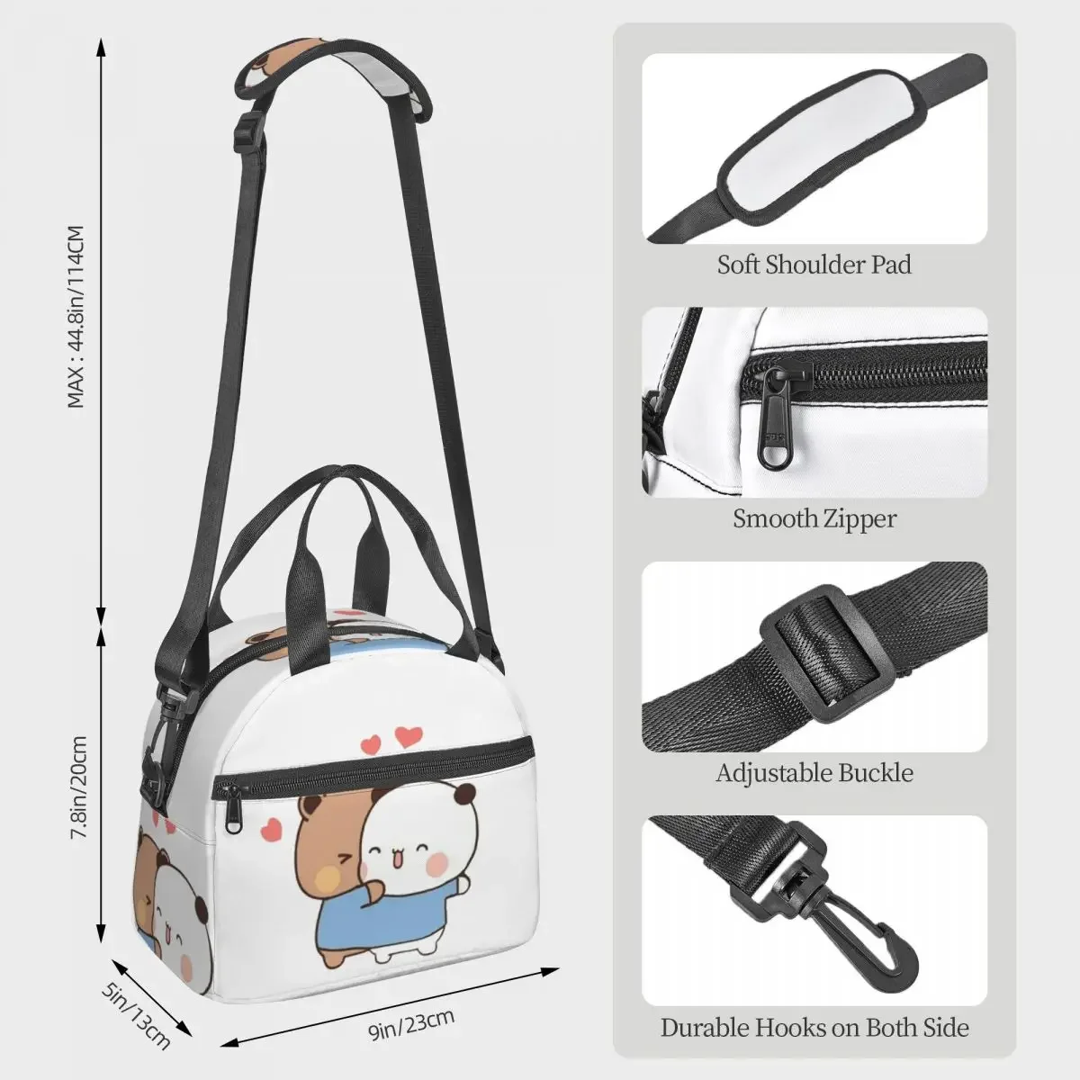 Bear And Panda Bubu Dudu Balloon Lunch Bags Insulated Bento Box Leakproof Lunch Tote Picnic Bags Thermal Bag for Woman Travel