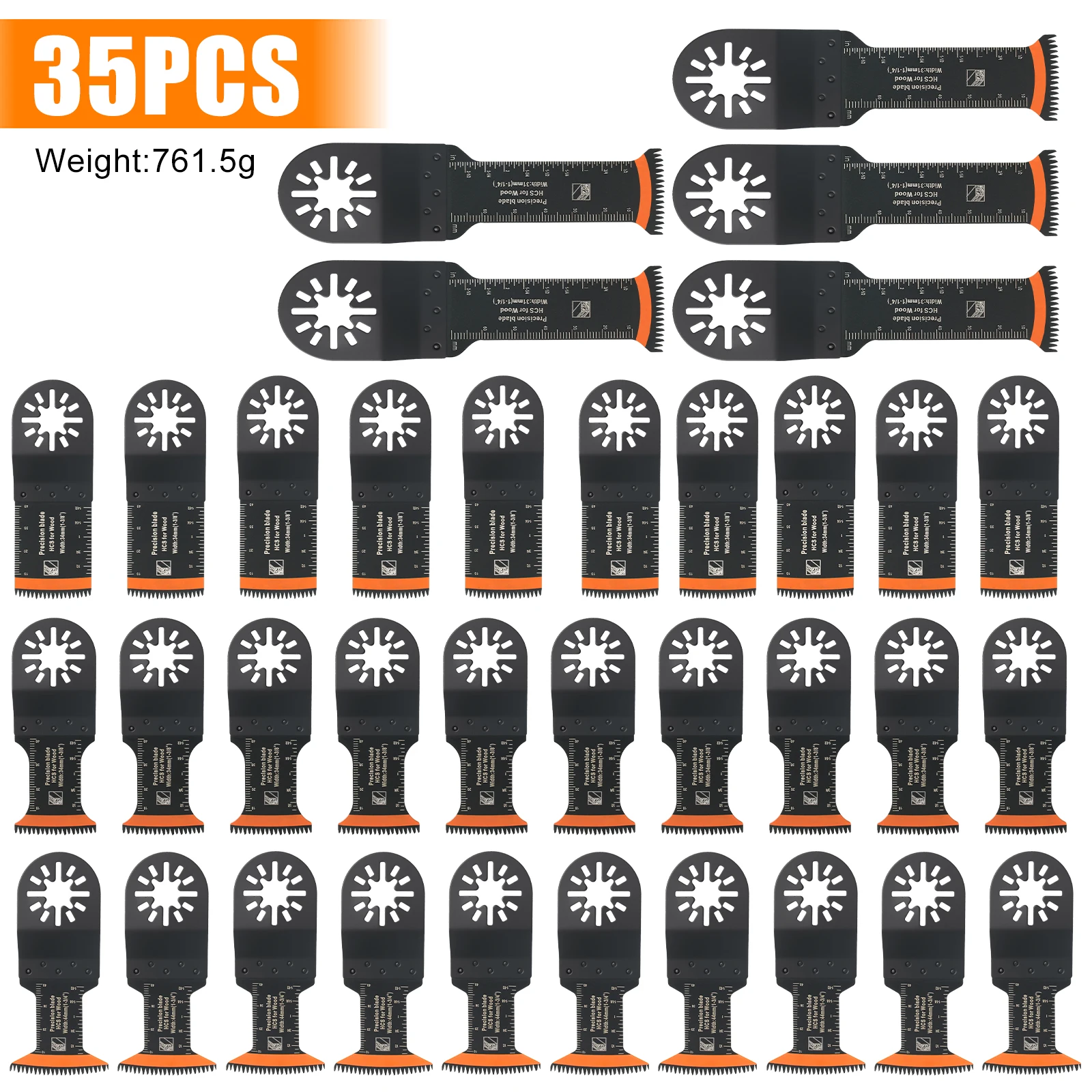10–42-teiliges oszillierendes Sägeblatt-Set, universelle Multitool-Sägeblätter mit geschlossener Rückseite für Holz, Kunststoff, Metall, passend für die meisten oszillierenden Werkzeuge