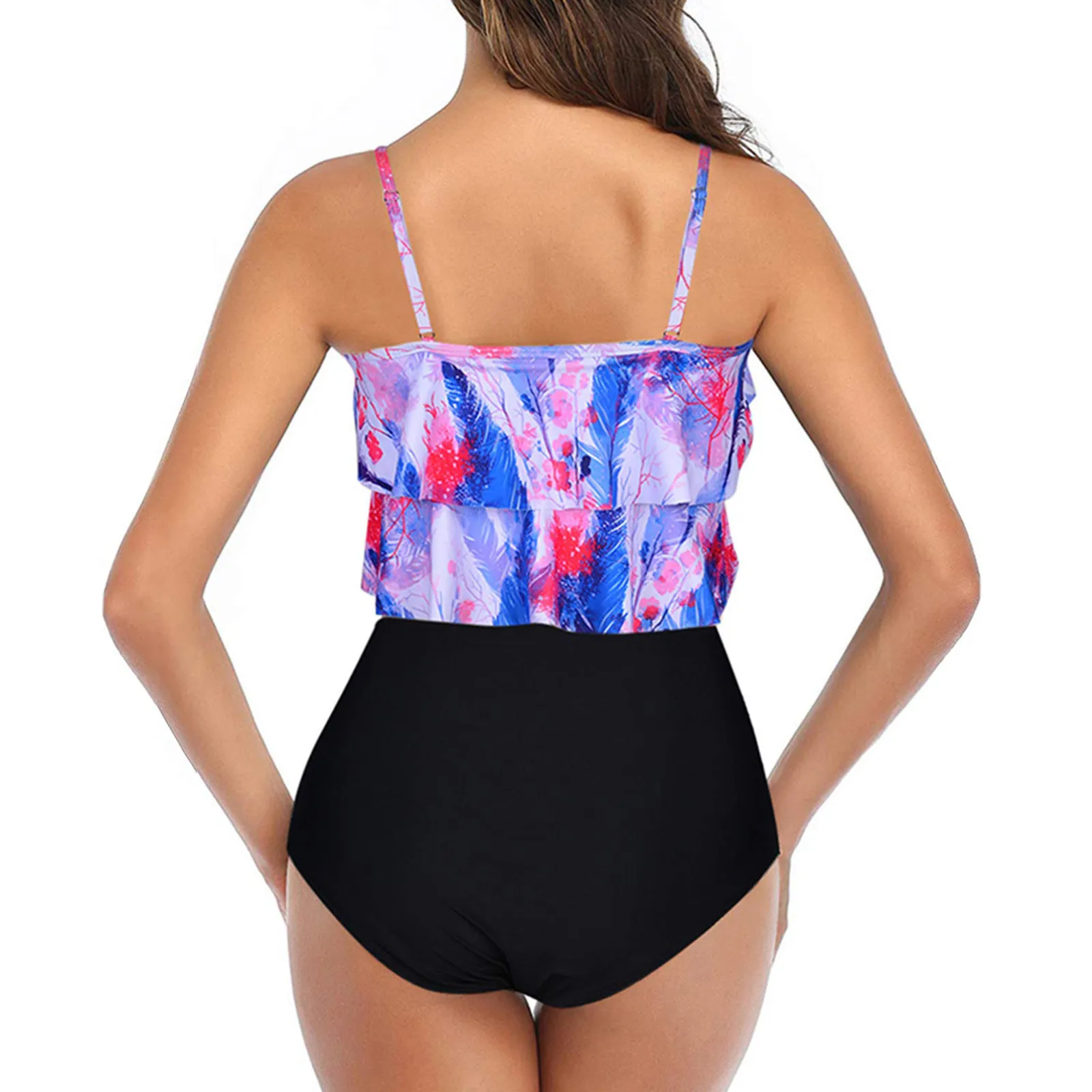 Conjunto de Tankini con Control de barriga para Mujer, traje de baño de cintura alta con realce, estilo Y2k, Bikini de playa