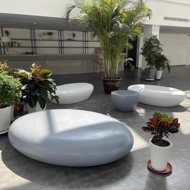

Hxl fiberglass casual combination pebble chair special-shaped public seat