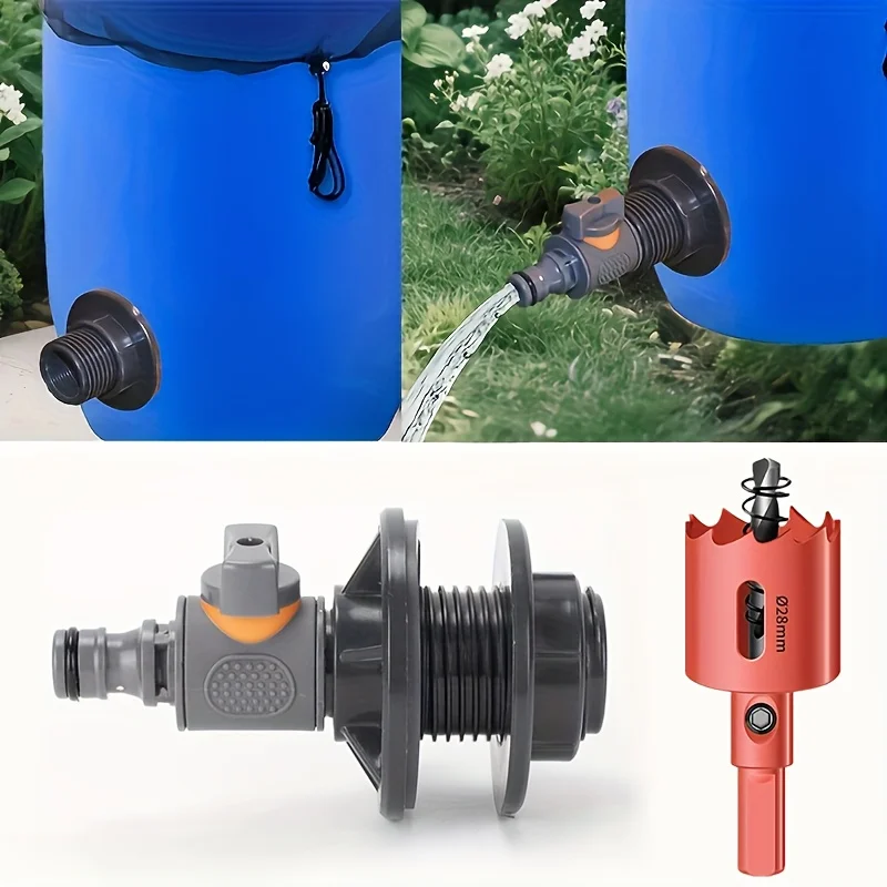 3PCS PVC IBC Tank Adapter Kit With Puncher 1/2