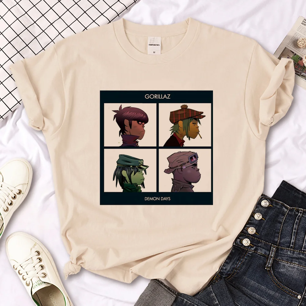 Gorillaz tshirt women anime top female anime clothes