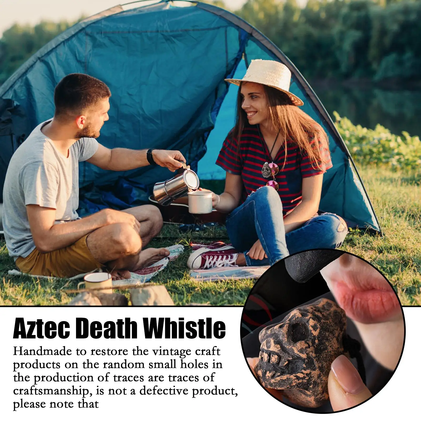 Aztec Death Whistle Skull Scary Sound Instrument Portable Horror Whistle Halloween Party Scary Prank For Outdoor Prop Home Yard