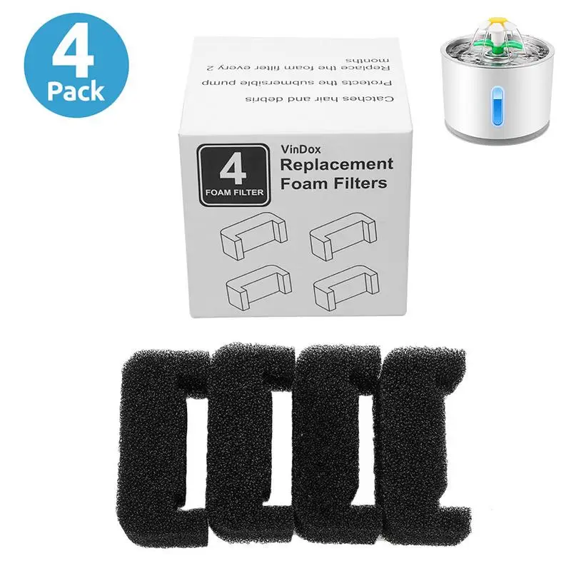 4pcs Sponge Filter Replacements Pet Fountain Cat Dog Drinking Fountain Foam Filters Water Dispensers Filter Carbon Replacement