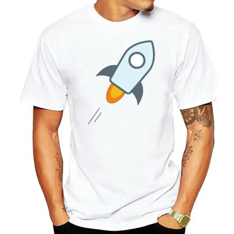 Stellar Lumens Logo T shirts Men Casual Short Sleeve Fashion Custom Stellar Cryptocurrency T-shirt Leisure Stellar Rocket tshirt