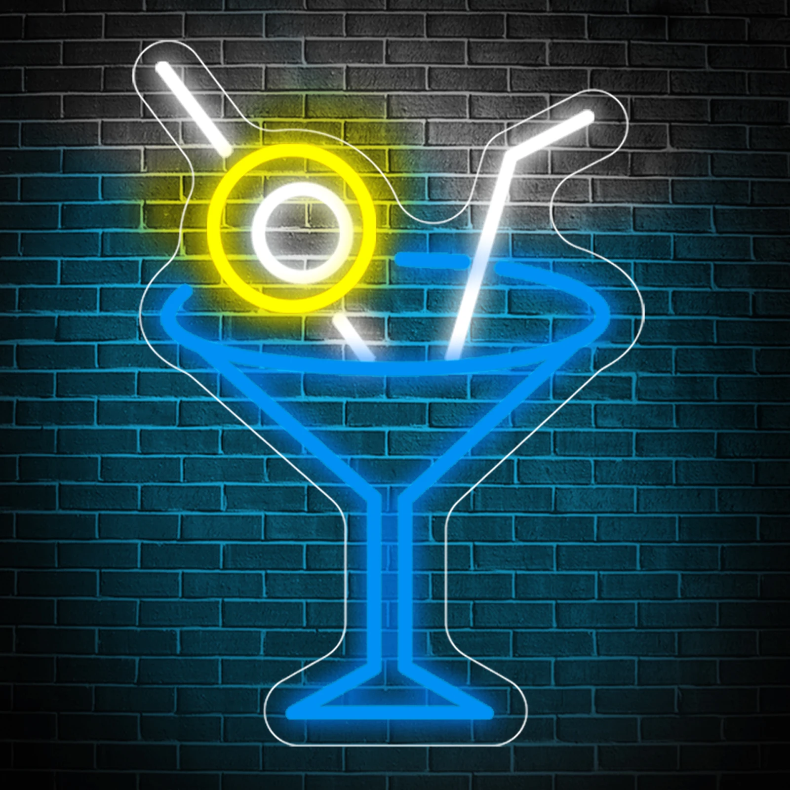 ハイフットカップledネオンサインusb調光式ネオンライトサイン、クラブ、男の隠れ家、レストラン、コーヒーバー、パーティーギフト、壁飾り用