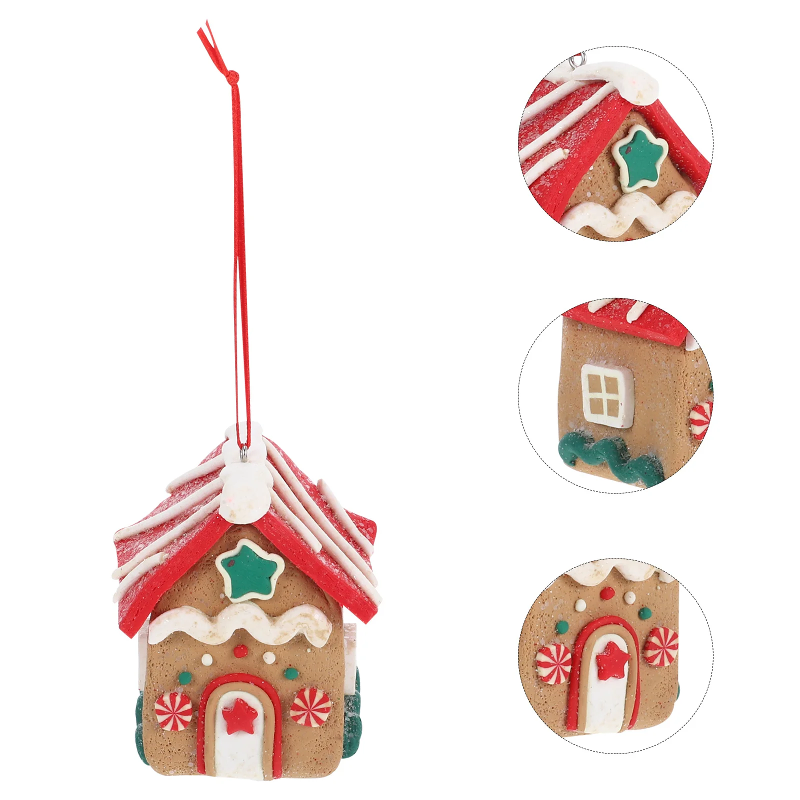 

Christmas Clay Small Hanging Ornament with Festive Design for Tree Wreath Mantelpiece Decor Holiday Indoor Pendant