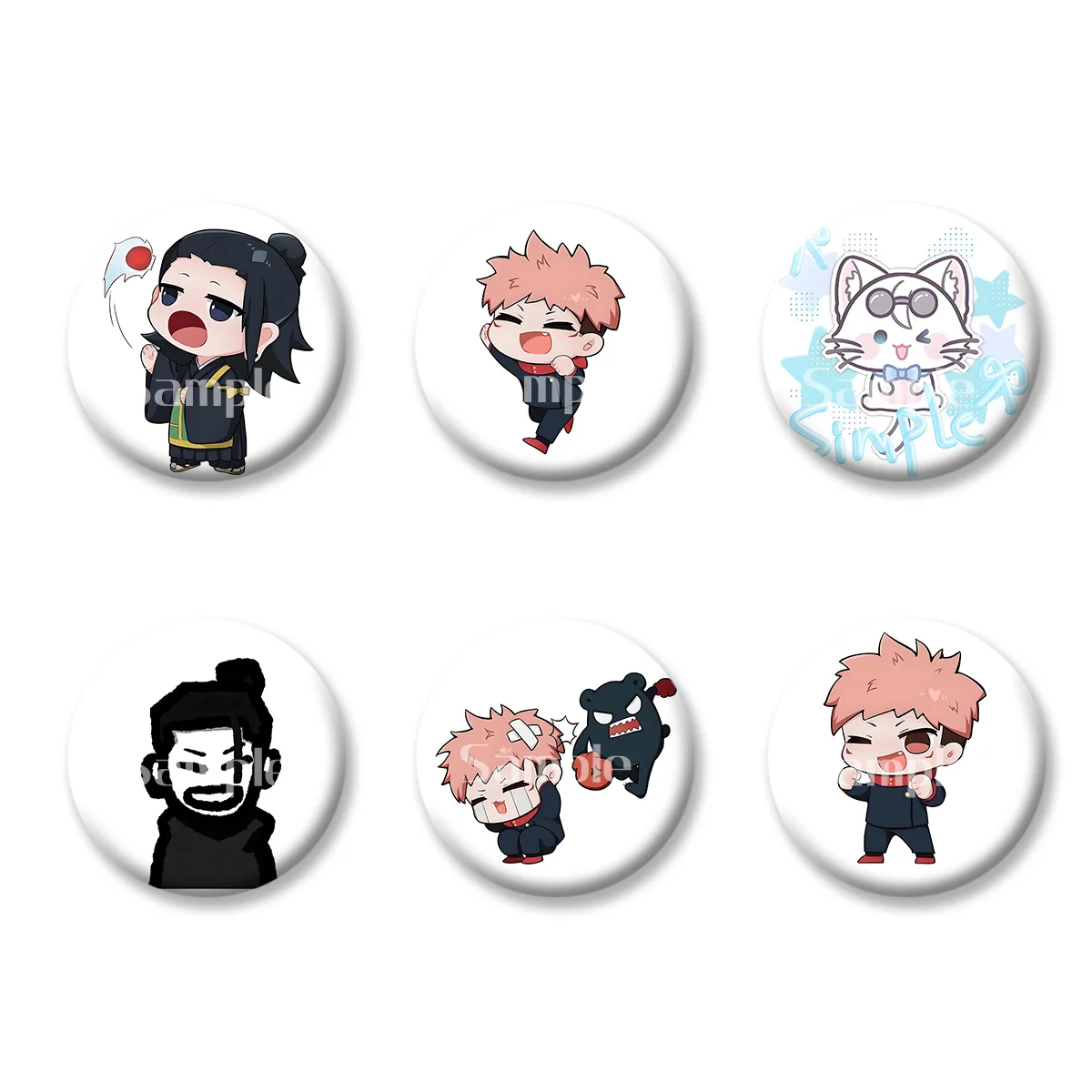 

Jujutsu Kaisen Itadori Yuji Gojo Satoru Flash Badge Брелки Зеркало для макияжа Магнит на холодильник ACG Товары Аниме Мультфильм Периферийные устройства