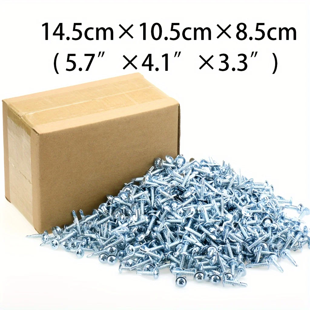 800-1500Pcs 4.2mm #8 Phillips Modified Truss Head Self -Tapping Tek Screw, Sheet Metal Screws for Zinc-Plated Steel