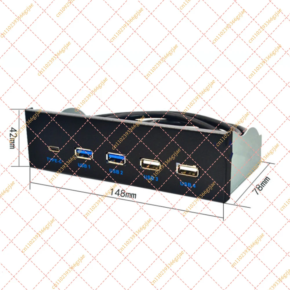 FY 5.25 inch Usb3.1 Gen2 Front Panel Usb Hub 2 Ports Usb3.0+2 Ports Usb2.0+1 Port Type-C with Type-E Connector