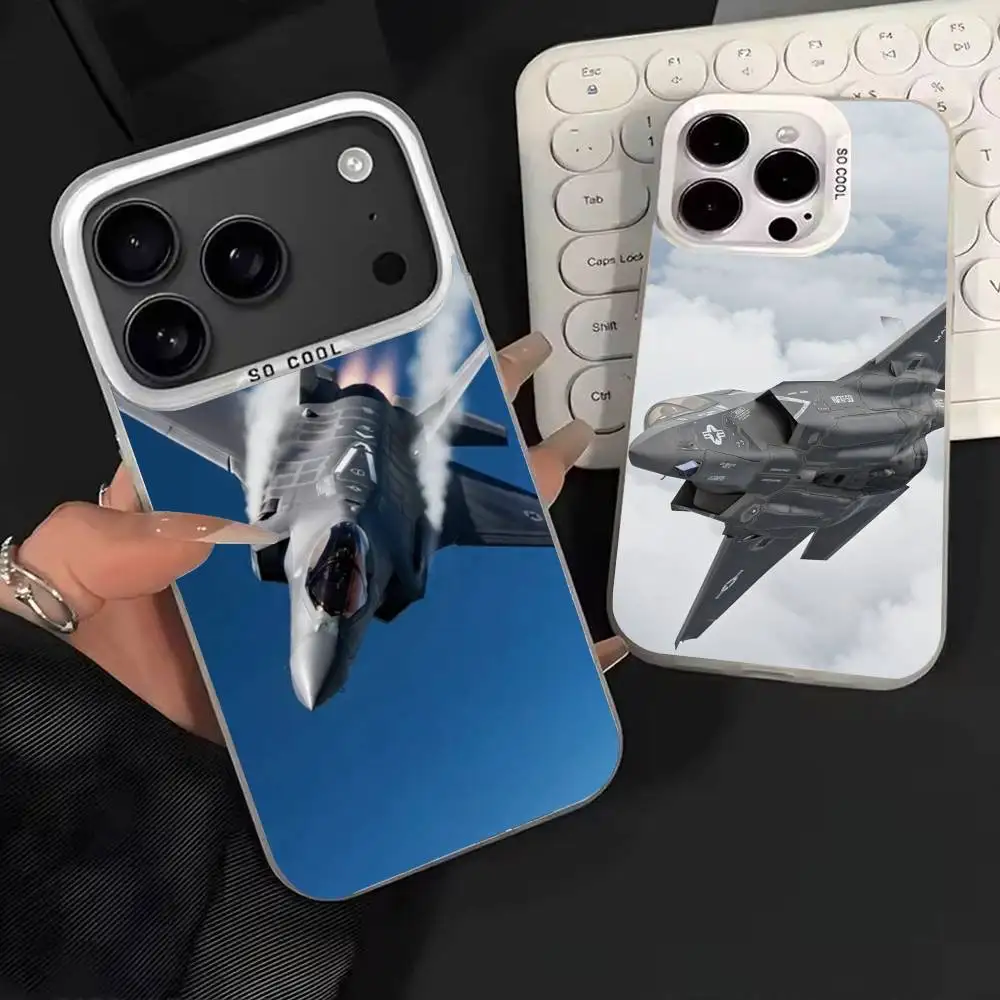 

F-35 Lightning II Fighter Aircraft Phone Case For iPhone 17,16,15,14,13,12,11,Mini,Pro,MAX Matte Shockproof Phone Case