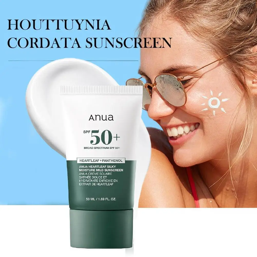 

50ML Sunscreen Deep Cleaning Face Cream Anti UV Sun Block Skin Care Oil Control Houttuynia Cordata Sun Cream