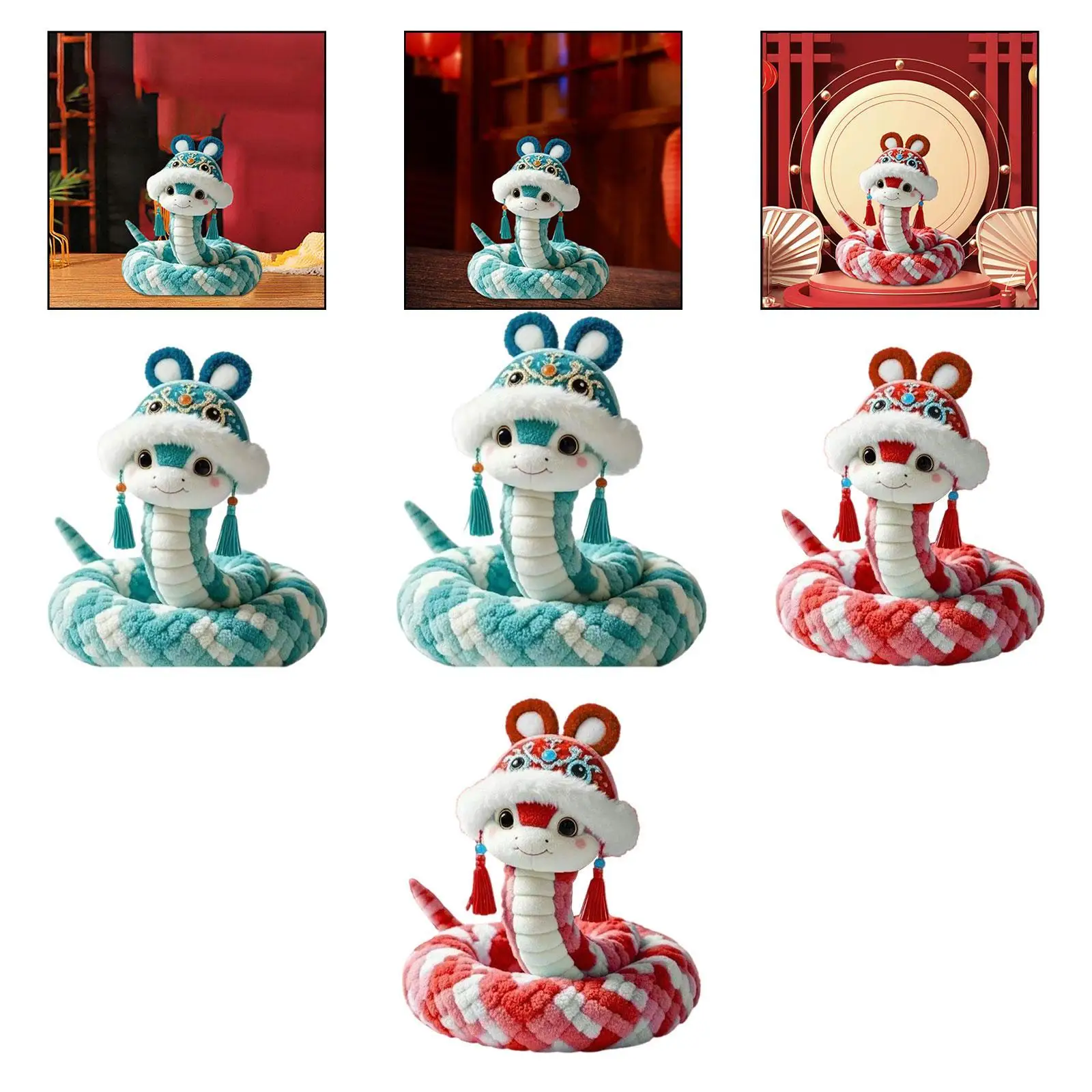 Chinese New Year Snake Plush Toy Snake Stuffed Supplies Photo Prop Spring Decor