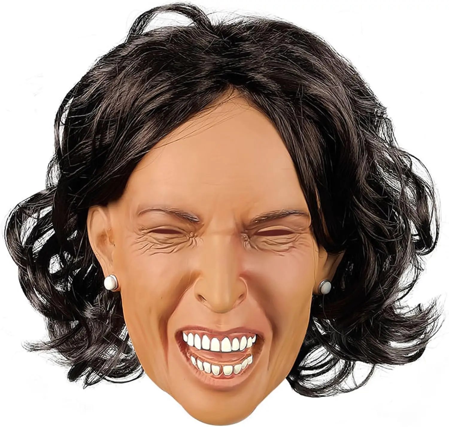 2024 Presidential Candidate Mask,Women Face Mask with Wig,Latex Kamala Harris Mask,Spoof Female Mask for Halloween Christmas