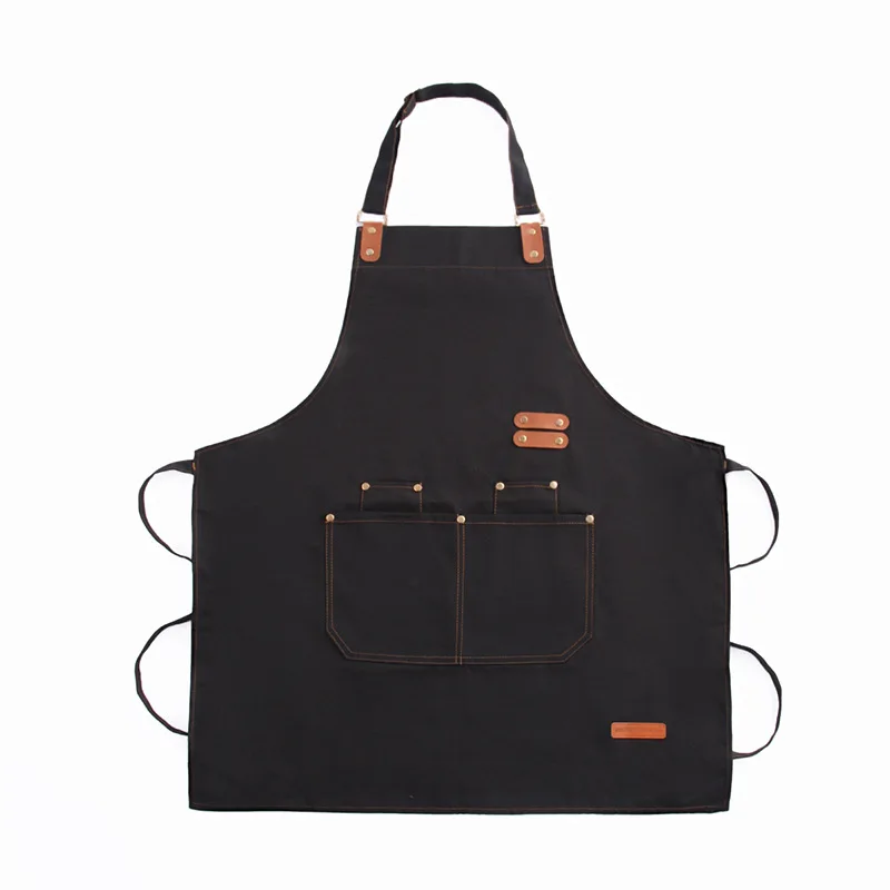 

Durable Canvas Apron With Custom Logo Option Waterproof Oilproof For Kitchen Dining Barista Staff Uniform