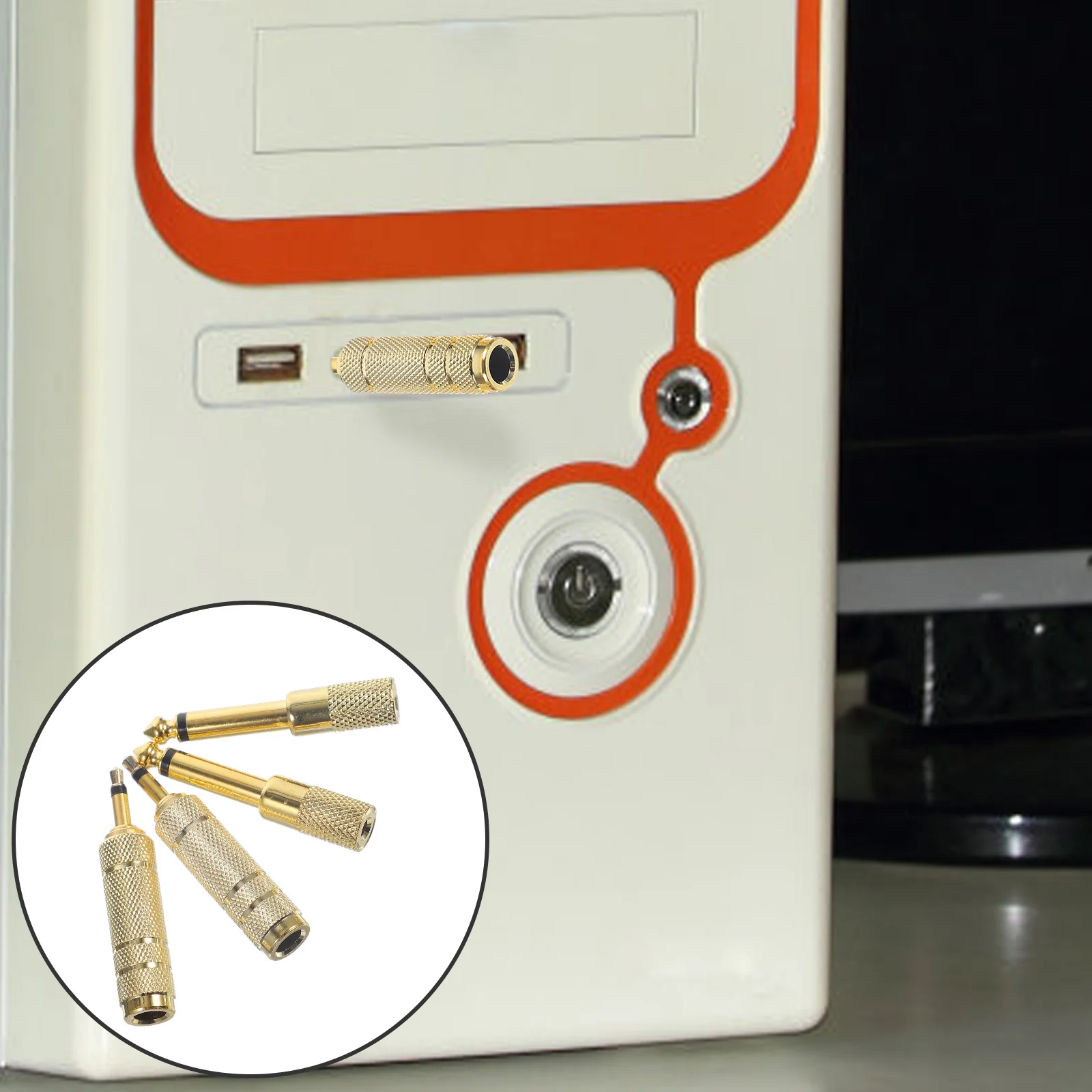 

4Pcs Headphone Adapters 6.35mm Male to 3.5mm Female Audio Jack Converter Compatible with Amplifiers Mixers Devices