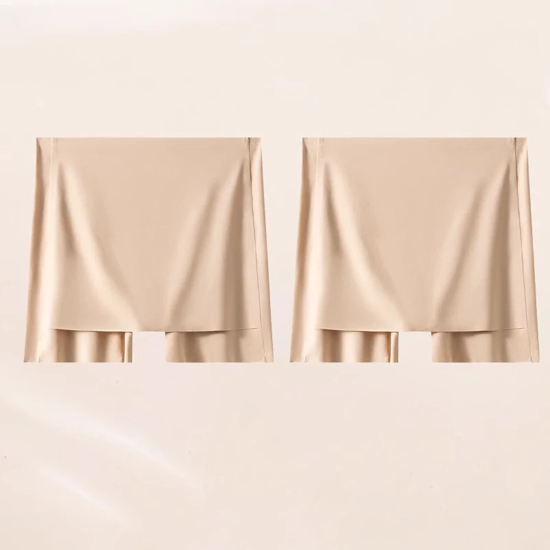 High Waist Women Tummy Control Seamless Shorts Double Layer Under the Skirt Boxer Safety Pants Ice Silk Women Summer Underwear