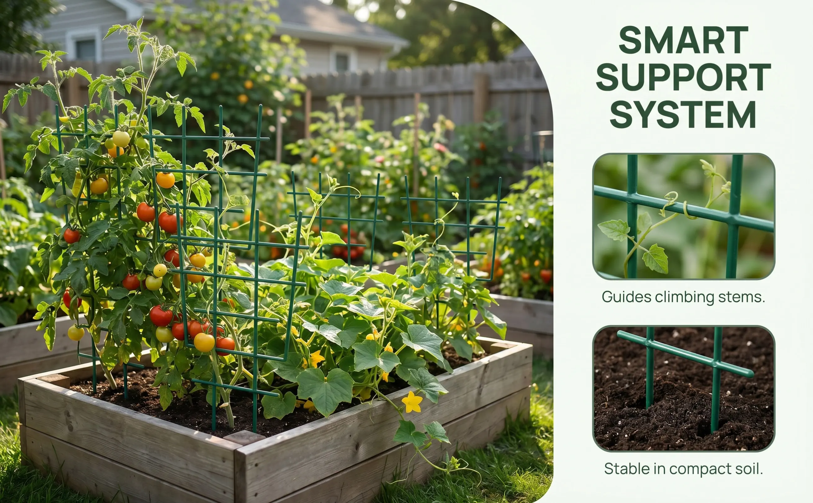 5Pcs Heavy-Duty Plastic Trellis for Garden Vegetables Flowers Vertical Climbing Plant Extension Rack Antirust Heat