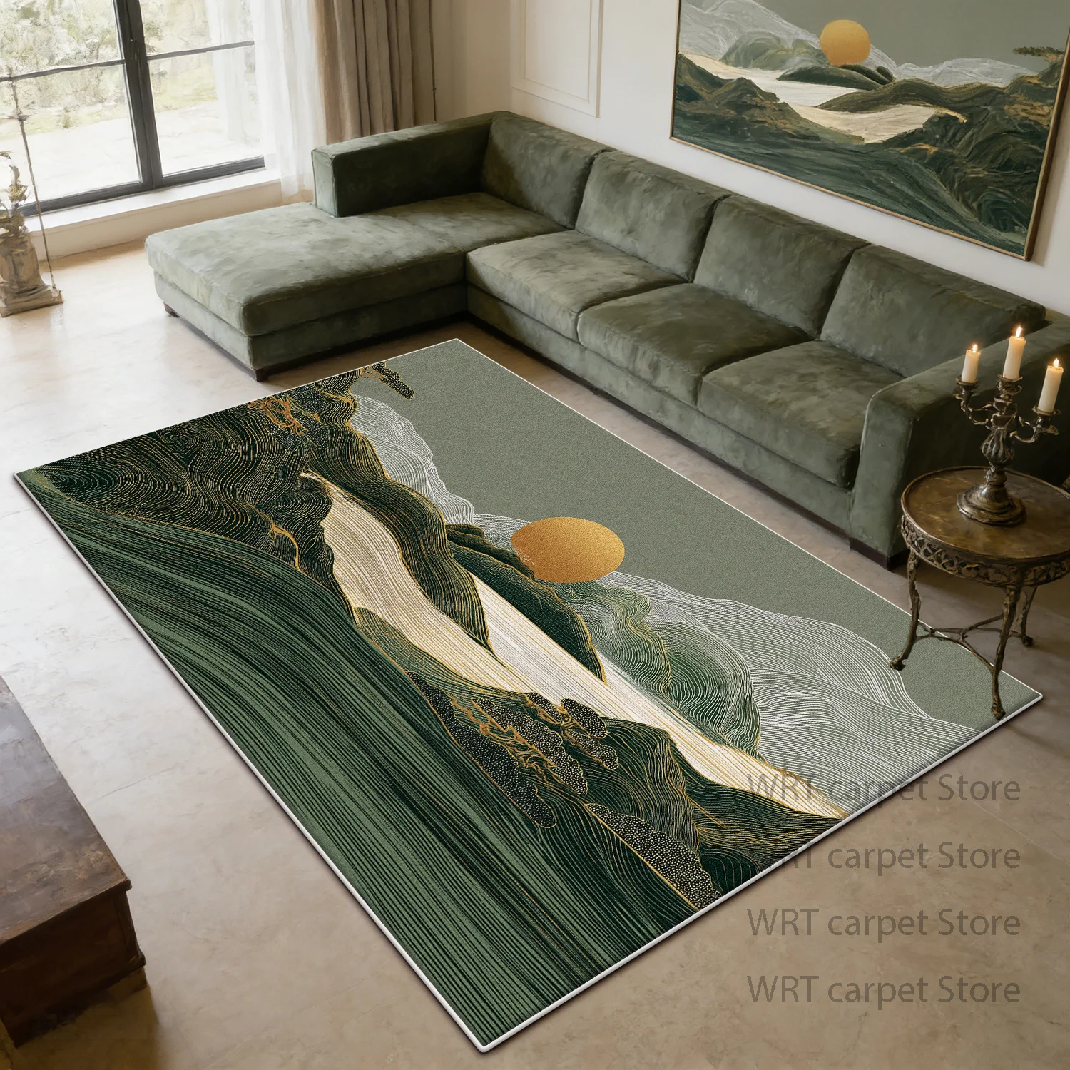 Abstract Mountain Water Light Luxury Rug Decoration Modern Home Soft Living Room Carpet Office Coffee Tables Non-slip Plush Mats