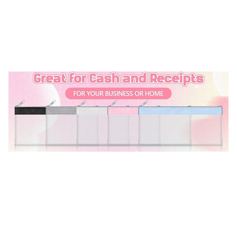 20Pack Money Bags With Zipper For Cash Clear Cash Envelopes Small Money Pouches Bank Deposit Bags Coin Bag For Collector