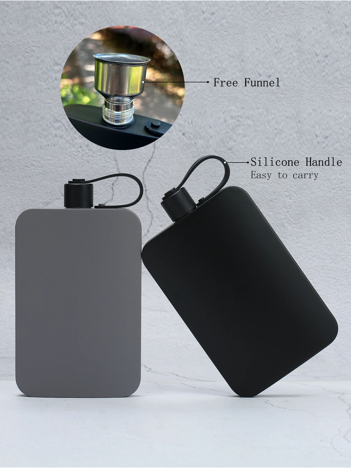 500ml 304 Edelstahl-Hüftflasche mit Foto-Logo, DIY Laser-Gravur, tragbare Outdoor-Wasserflasche mit Trichter, Geschenk für Männer – Detail 9