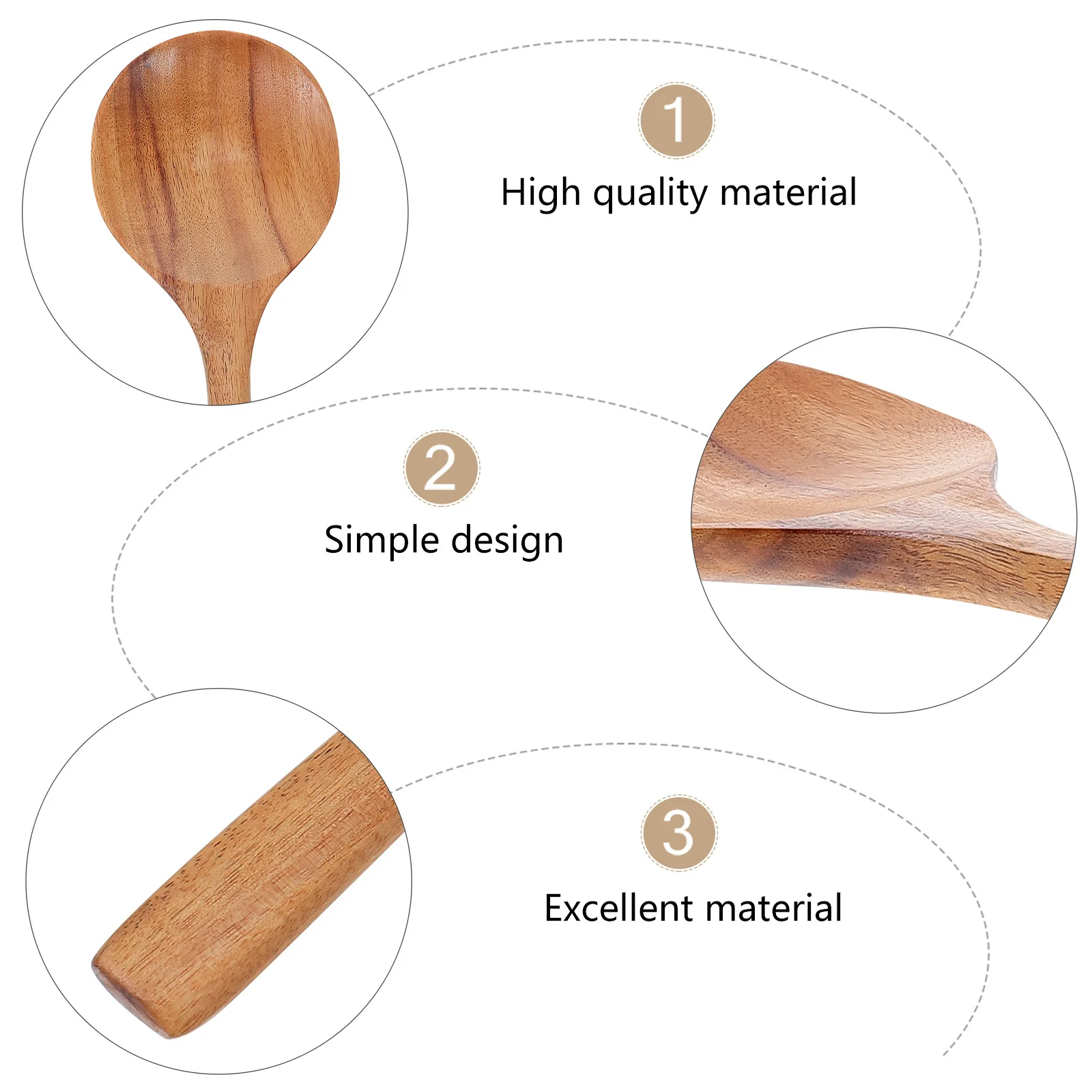 

Teak Spatula Restaurant Scoop Soup Ladle Spoon Non-stick Cookware Wood Kitchenware Cooking Hanging