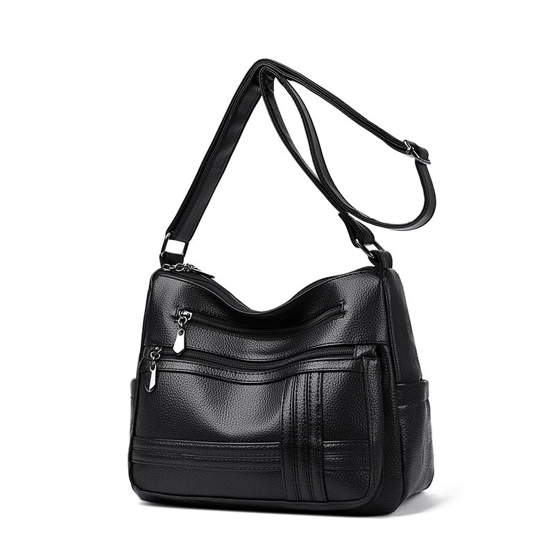 Large Capacity Diagonal Bag Mom Bag Single Shoulder Crossbody Bag for Middle-Aged And Elderly Women Retro PU Leather Handbag