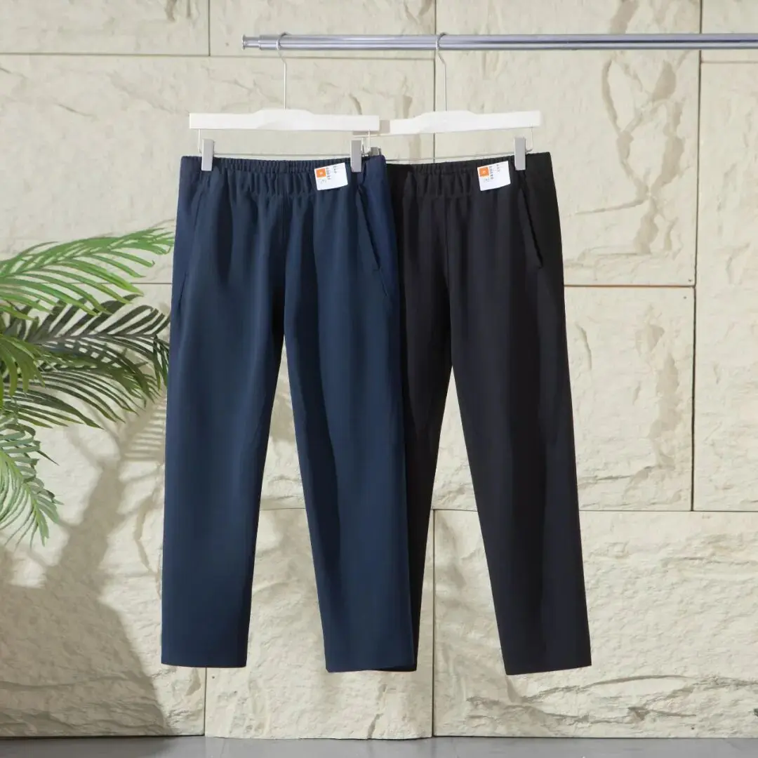 

High-End Taped! Breathable Qui-Dry Straight Leg Casual Pants for Men Comfortable Spring Summer Anti-Wrinkle Leisure Trousers