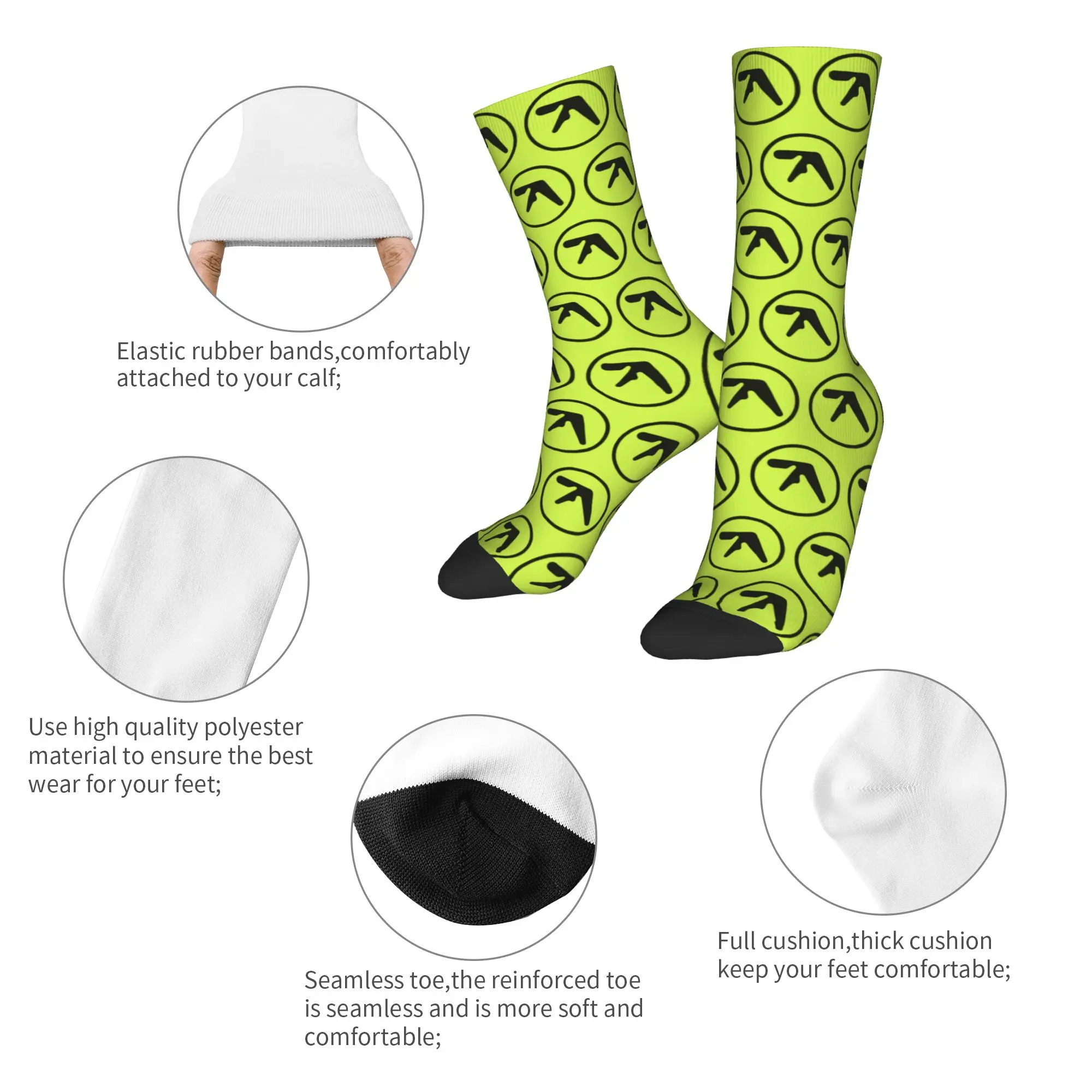 Custom Harajuku A-Aphexes Mixes Elements Logo Socks Men Women Warm 3D Printing Heavy Metal  Football Sports Socks