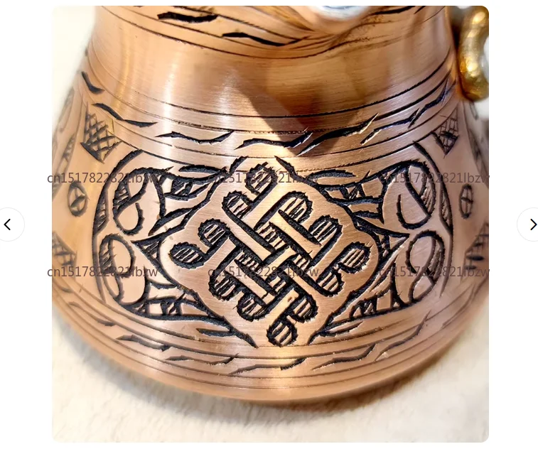 Turkey imported coffee pot pure copper high-quality wooden handle, silver hand-brewed pot, open flame electric ceramic stove