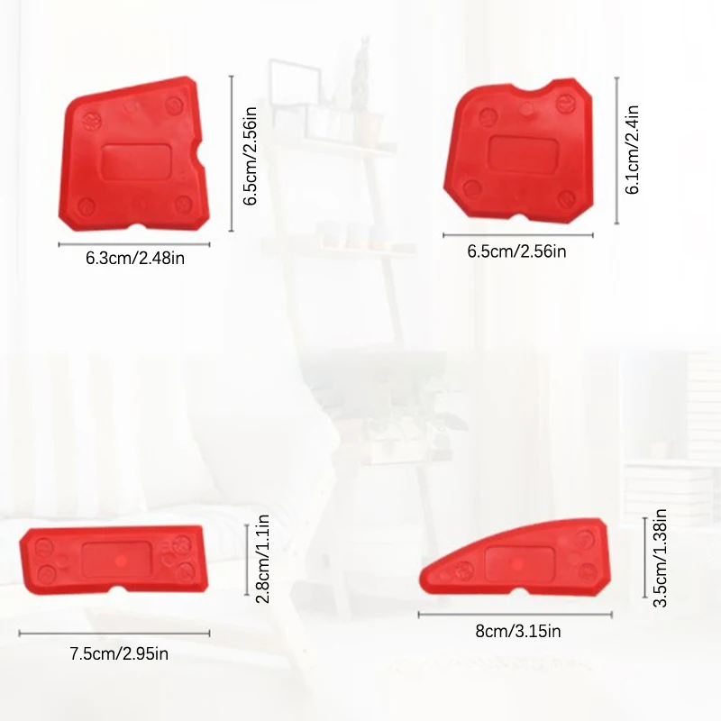 실리콘 코킹 도구 조인트 실란트 스프레더 뒤집개 스크레이퍼 가장자리 수리 도구, 바닥 타일 가장자리 클리너, 세트당 4 개