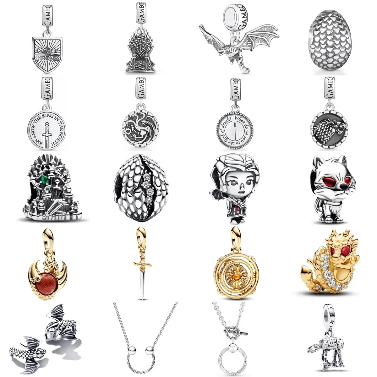 

Miniso Лидер продаж S925 Серебряный Дракон Яйцо Стул Меч Шарм Бусина Подходит для оригинального браслета DIY Бутик ювелирных изделий для мальчиков и девочек