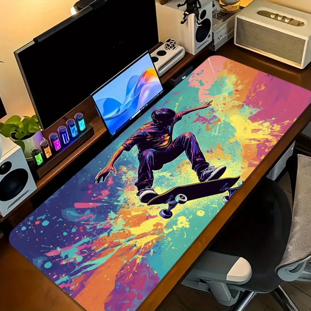 

Graffiti Skateboard Desk Mat, Large Gaming Mouse Pad, Colorful Skater Waterproof Desk Blotter