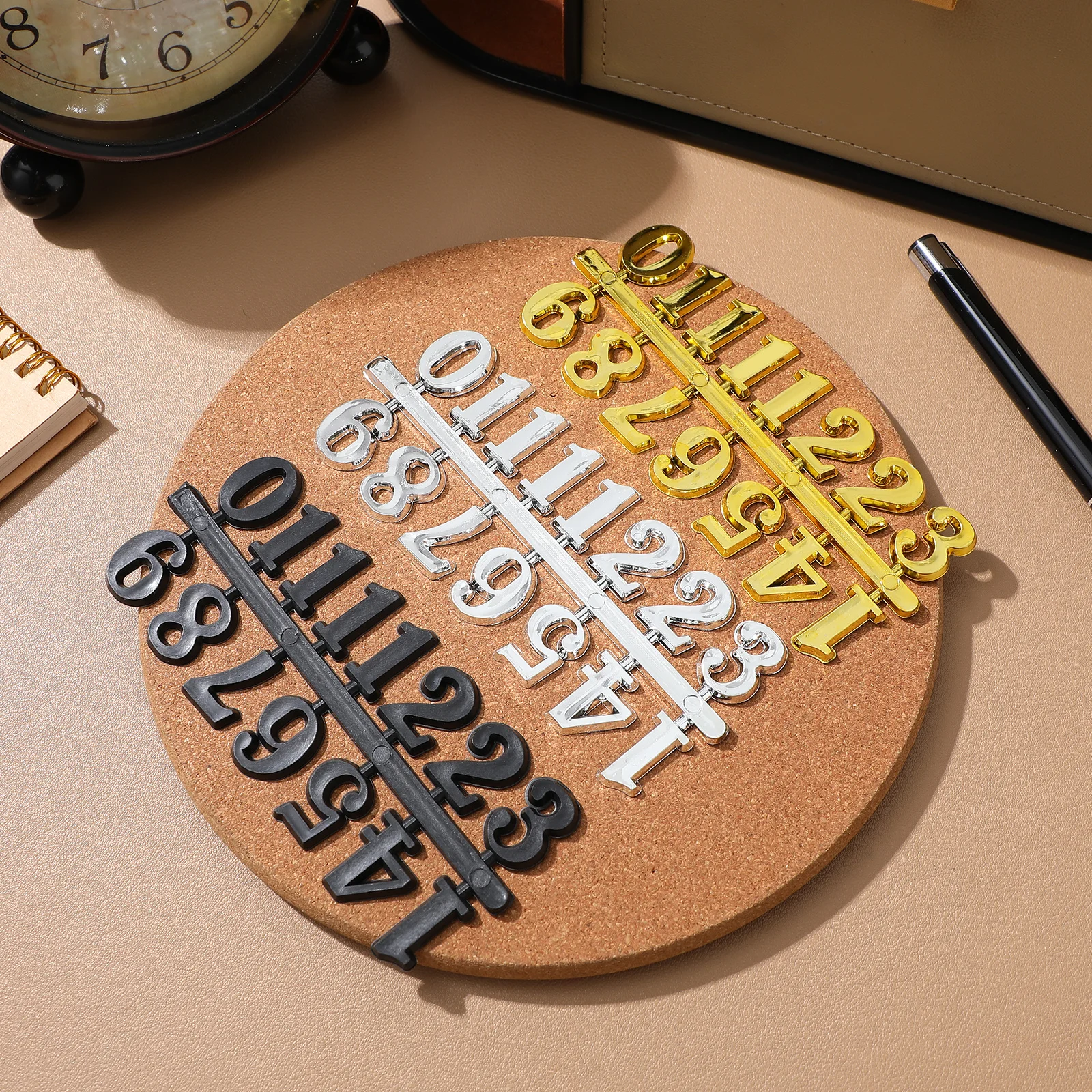 

18Pcs Clock Numerals Kit - Stylish DIY Wall Clock Accessories Set with Arabic Roman Numerals for Living Room Bedroom Decoration