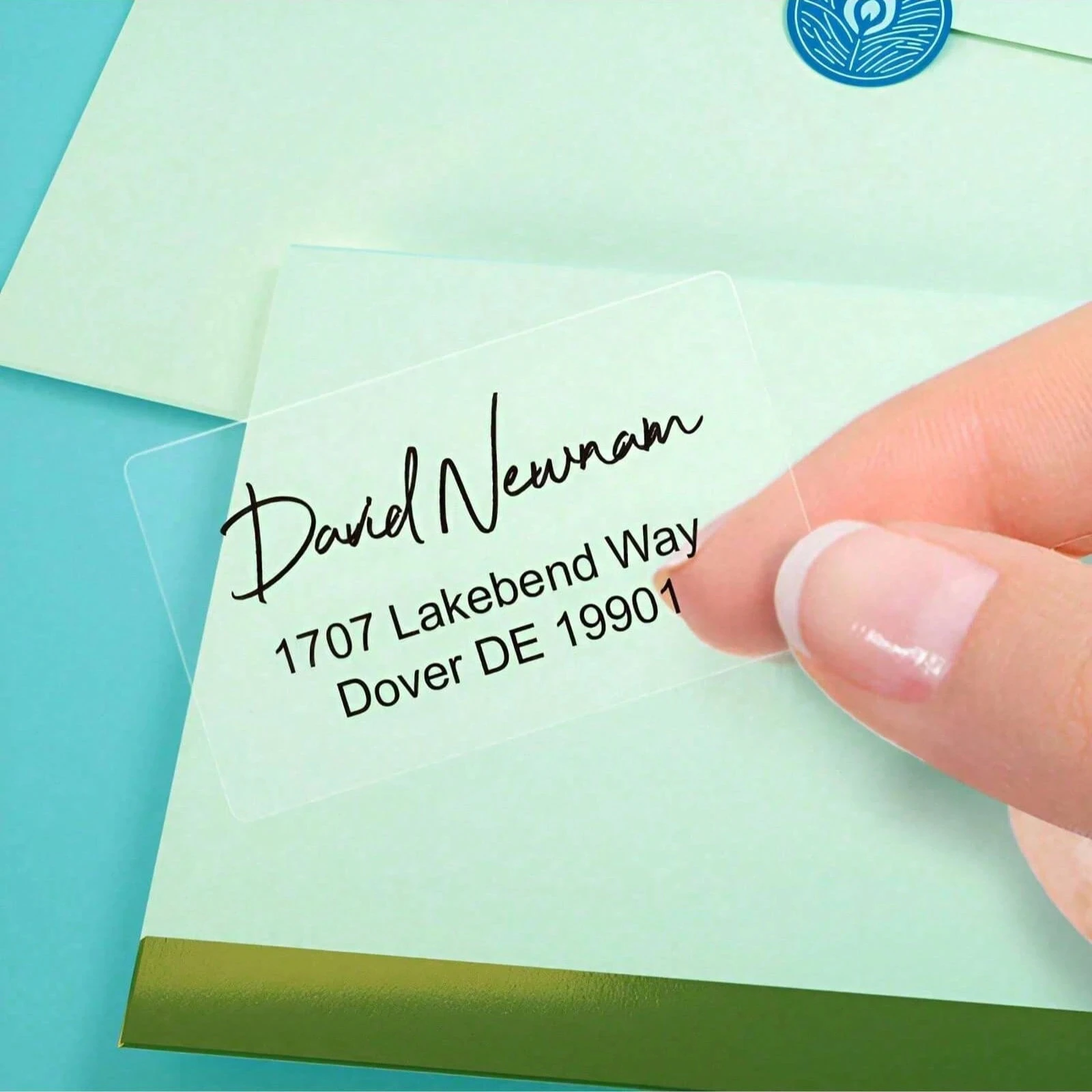 5*3CM Custom Transparent Waterproof Address Labels,Personalized Self-Adhesive Mailing Stickers For Invitation,Card,Business Mail