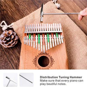 Kalimba Alat musik Jempol Piano 17 Kunci Kombinasi Piano Jari Kayu Mahoni Hadiah untuk Anak-anak Piano Jari Mbira Portabel 10 keyboard kayu penjualan terbaik - №