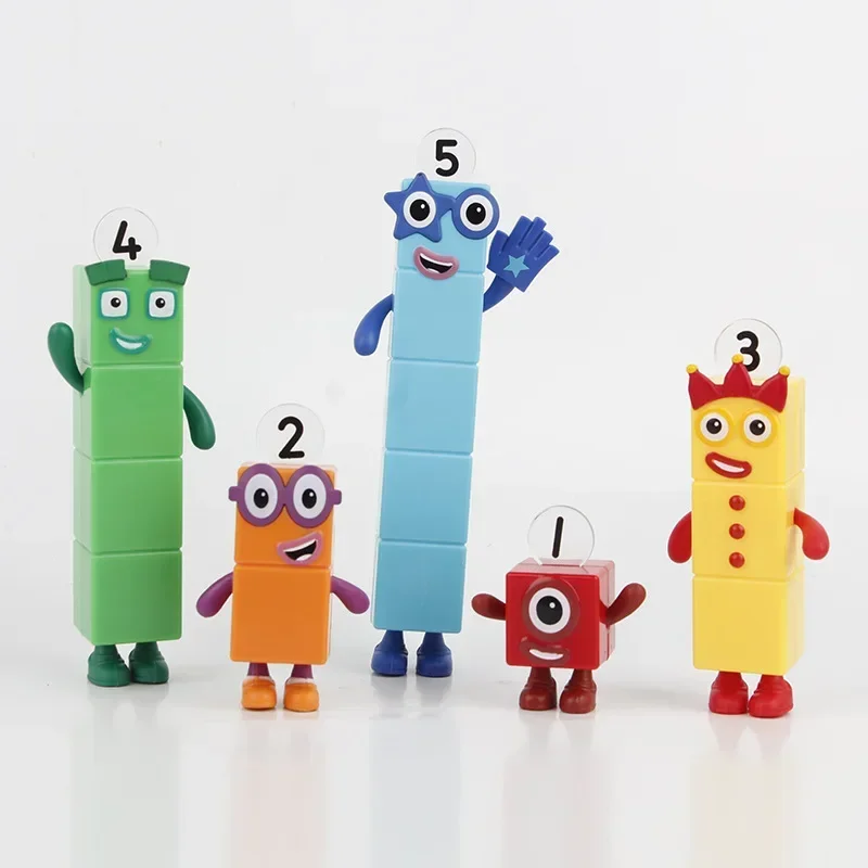 1-5 Numberblocks Action Figure PVC Numero Block Figurine Collezione di statue Modello Decorazione da scrivania Decorazione torta di compleanno Giocattoli Regali