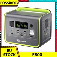 FOSSiBOT F800 Portable Power Station, 512Wh LiFePO4 Solar Generator, 800W AC Output, 200W Max Solar Input, 8 Outlets, LED Light