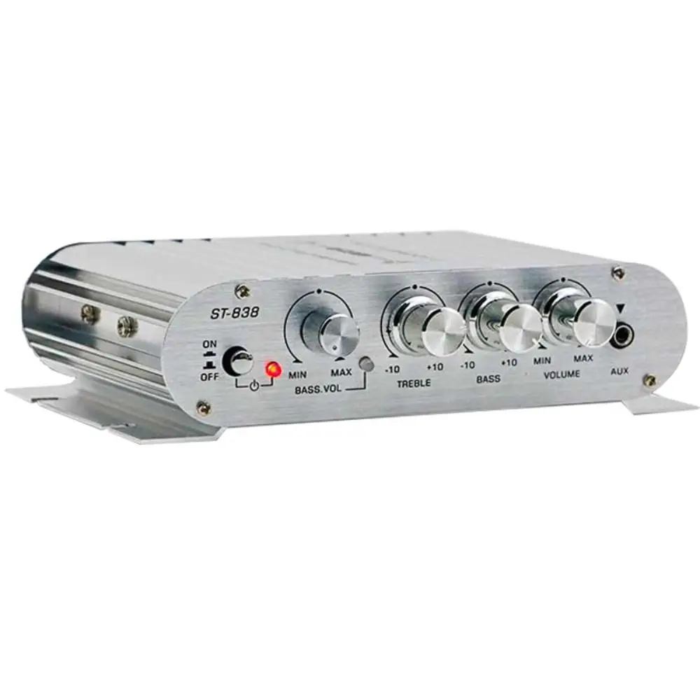 2.1 Channel ST-838 Amplifier Super Bass Subwooferoof HIFI Amplifier 12V HiFi Power Amplifier for Speaker/Phone/Computer/DVD