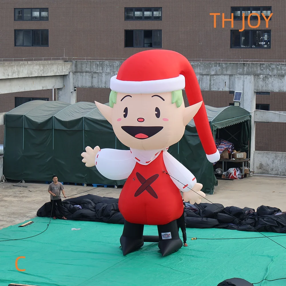 fast air ship to door,20ft 6m tall Santa cartoon Inflatable Christmas Elf for outdoor decoration